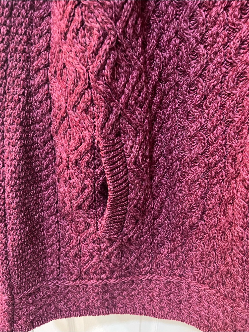 Aran Crafts 💯 Merino Wool Sweater Coat/Cardigan. Berry / Magenta. Size ZL. New. - Picture 7 of 11